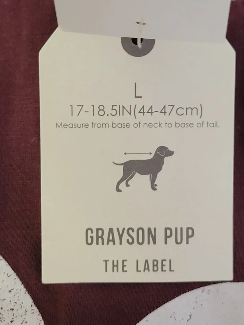 Grayson Pup The Label Loved Raglan Dog Tee Large Maroon Heart Brand New Cute Lov